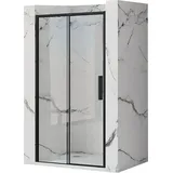 REA Rapid Slide Duschtür 130 x 195 cm schwarz transparent REA-K6403