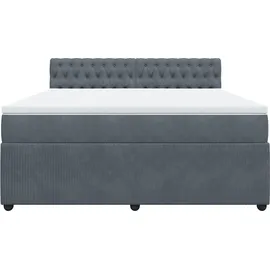 vidaXL Boxspringbett 180 x 200 cm Dunkelgrau