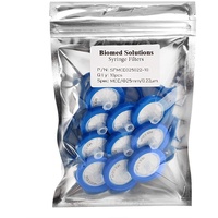 Biomed Scientific Spritzenfilter MCE (gemischter Zelluloseester), 25 mm Durchmesser, 0,22 um Porengröße, nicht steril, 10 Stück