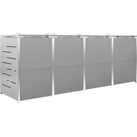 vidaXL Mülltonnenbox für 4 Tonnen 276,5 x 77,5 x 115,5 cm grau