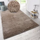 MY HOME Hochflor-Teppich MY HOME "Malin" Gr. 2, beige (sand), B:80cm H:43mm L:150cm, Kunstfaser, Teppiche, Shaggy in Uni-Farben, einfarbig, leicht glänzend, besonders weich