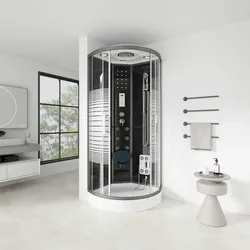 HOME DELUXE - Komplettdusche BLACK PEARL - Maße: 90 x 90 cm - inkl. Regendusche, Radio und ZubehörI Duschtempel Fertigdusche, Dusche, Duschtempel