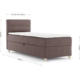 beautysofa DONNA MINI 100 x 200 cm Braun