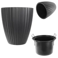Kadax Dekorativer Blumentopf mit Inneneinsatz, 30 cm, Schwarz
