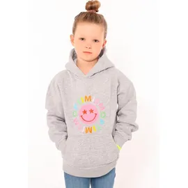 Zwilling Zwillingsherz Hoodie »"Optimism"KIDS«, mit Smiley, buntem Schriftzug und Details in Neonfarben, grau