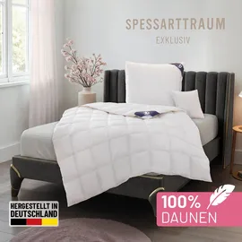 SPESSARTTRAUM Daunenbettdecke SPESSARTTRAUM "Exklusiv, Bettdecken für Sommer und Winter, Decke", weiß, B:135cm L:200cm, Bezug: 100% Baumwolle. Füllung: 100% Daunen, Bettdecken, 5 Wärmeklassen & 8 Größen, Bestseller