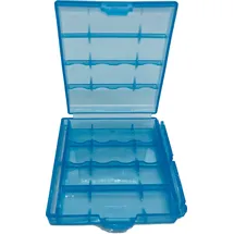 EWANTO Batteriebox Blau für 4 Stk. Mignon AA oder Micro AAA Batterien und Akkus Akkubox zur Aufbewahrung - ohne Akkus EBB-B14013