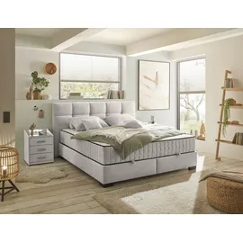 ed exciting design Boxbett ED EXCITING DESIGN "Nagol", beige, B:185cm L:214cm, 100% Polyester, Komplettbetten, mit Bettkasten, mit Wendematratze, erhältlich in verschiedenen Breiten