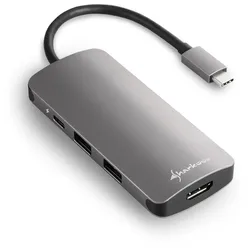 Sharkoon USB 3.0 Type C Multiport Adapter Dockingstation