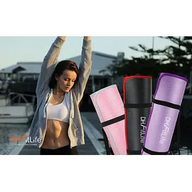 DH FitLife Trainingsmatte Fitnessmatte, Sportmatte 183*61*1 cm, Gymnastikmatte extra reißfest, Yogamatte rutschfest und dick, Workout Matte (Schwarz) - Schwarz