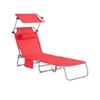 SoBuy Sonnenliege 189 x 62 x 28 cm rot
