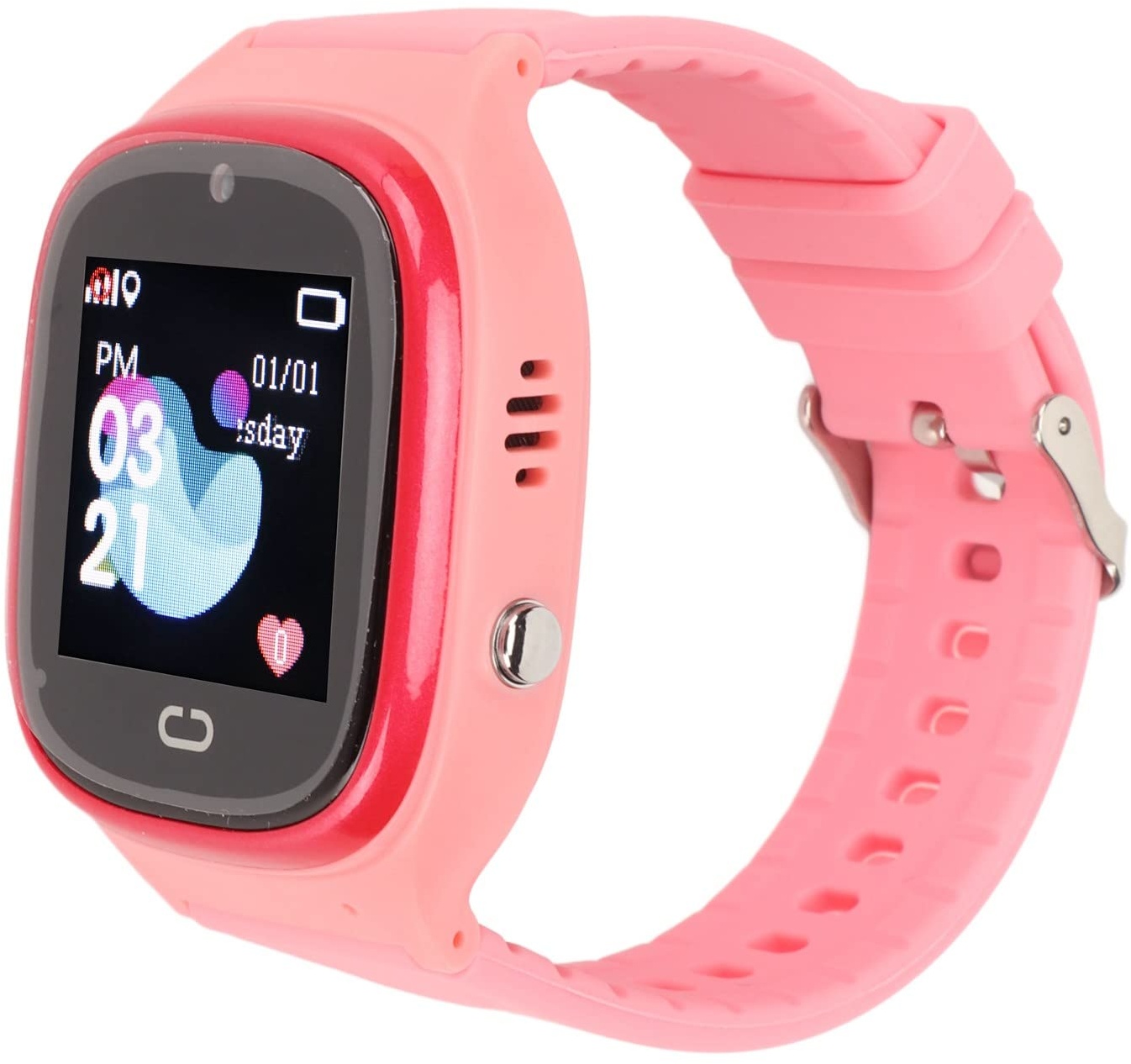 LANTRO JS Smartwatch für Kinder, 4G Kinder Smartwatch Telefon 1,3 Zoll TFT Touchscreen Armbanduhr mit Telefonanrufe Und Textnachrichten, SOS GPS Uhr Kamera Geschenk für Jungen Mädchen (Rosa)