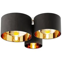 LINDBY Laurenz 3-flg. rund grau/gold