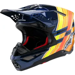 Alpinestars Supertech S-M10 TLD Edition 25, Motocrosshelm - Dunkelblau/Orange/Gelb - XL