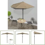 The Living Store Balkon-Sonnenschirm mit Alu-Mast Taupe 270x144 cm Halbrund - Balkonschirm - Sonnenschirm - Gartensorgenschirm - Halbrunder