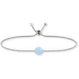 Engelsrufer Armband aus Sterling Silber und blauer Achat Kraftstein Anhänger, verstellbarer Schiebeverschluss, nickelfrei, ERB-LILGEM-BA