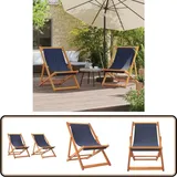 Vidaxl - Strandstühle 2 Stk. Klappbar Blau Stoff - Strandstuhl - Gartenstuhl - Campingstuhl - Klappbarer Stuhl - Outdoor Möbel