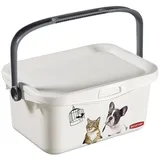Curver Leckerli- und Futterdose für Tiere, 3 l, Hund & Katze, 25,7 x 17,7 x 11,3 cm, Weiß