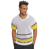 Denim House T-Shirt Herren Polo Netzshirt in OVERSIZE mit schönen Detaills Sommer weiß XL