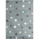 jimri Kinderteppich DOTS l Pünktchen Gepunktet l Öko-Tex Siegel | Farbe: Beige Blau Rosa | Kinderzimmer/Jugendzimmer (Mint, 80x150 cm)