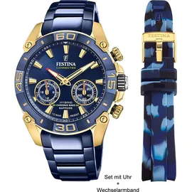 Festina Chrono Bike Connected 45 mm blau/gold
