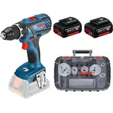 Bosch Professional, Bohrmaschine + Akkuschrauber, 18V Akku Bohrschrauber GSR18V-28 + 9tlg ElektrikerLS-Set (Akkubetrieb)