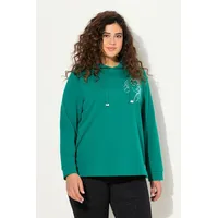 Ulla Popken Hoodie in smaragd grün | 62/64