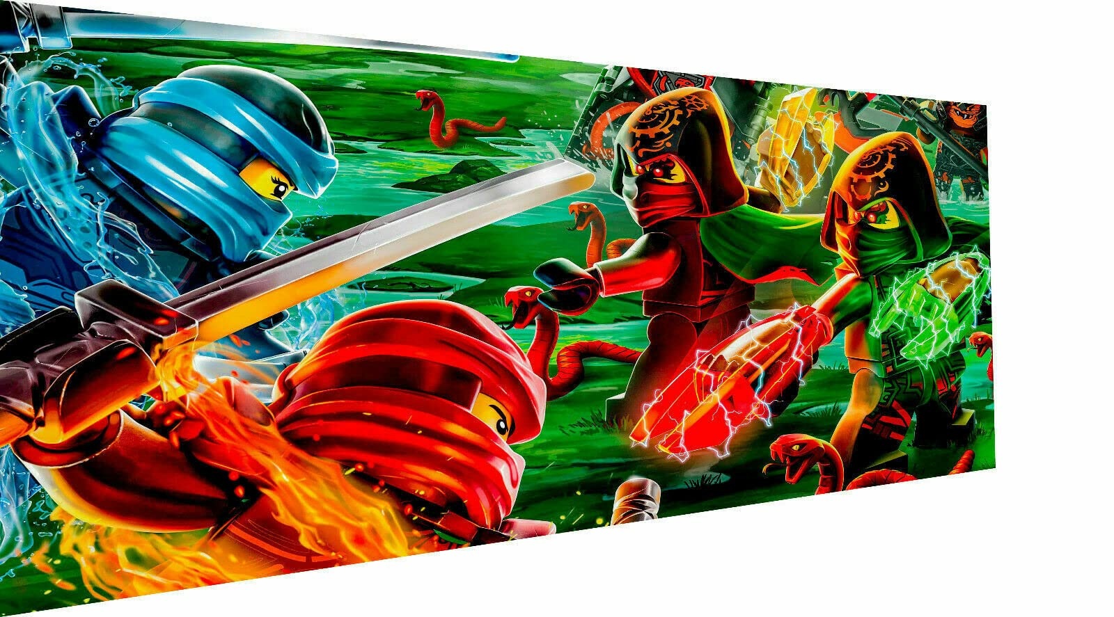 Magic Canvas Art - Bilder Lego Ninjago Masters of Spinjitzu Leinwandbild 1- teilig Hochwertiger Kunstdruck modern Wandbilder Wanddekoration Design Wand Bild – P5189, Größe: 40 x 30 cm