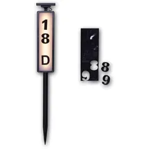 Star Trading Star LED Solarleuchte PATHY, warmweiß, mit Hausnummern, Dämmerungssensor, Leuchte mit Erdspieß, IP44