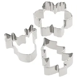 Ausstechformen "Baum, Rentier, Schneeflocke", 3 Stück, 4,6–5,5 cm