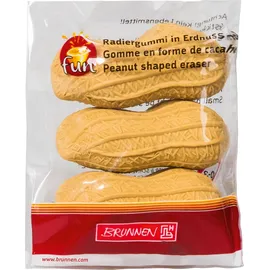 Brunnen 102988601 Radiergummi Erdnuss-Form 3er Set