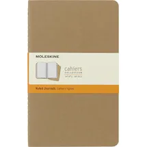 Moleskine Notizbuch Cahier 3er Set Large 13 x 21 cm Liniert Kraftbraun