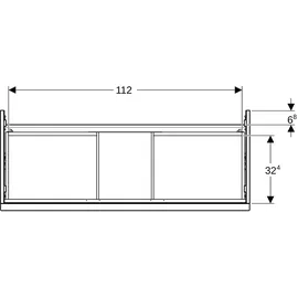 Geberit iCon Waschtischunterschrank 2 L, nuss/Gr. la. ma