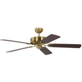 Pepeo Portkuri 132 cm Deckenventilator messing seidenmatt/walnuss/walnuss-rattan