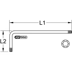 KS Tools Kugelkopf-Torx-Winkelstiftschlüssel, XL, farbig violett - 151.4280 - violett