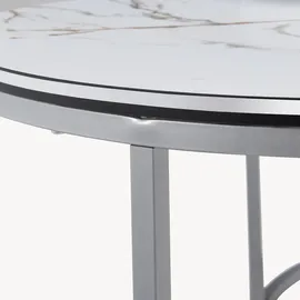 [en.casa] Skagen Marmor weiß / silber 2er Set