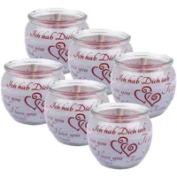 HS Candle Duftkerzen Sprüche 6er Pack Ich Liebe Dich