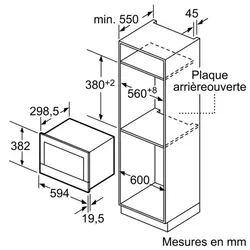 Bosch Serie  8, Einbau-Mikrowelle, 60 x 38 cm, Edelstahl BFL634GS1