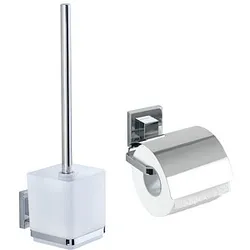 WENKO WC-Garnitur Quadro silber Metall