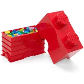 LEGO Aufbewahrungsstein 12,5 x 18 cm 2-tlg. rot