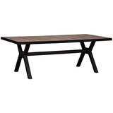 deVries Tisch Montana 200x100cm oak Alu-Rahmen/Keramikplatte