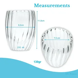 Intirilife Doppelwandiges Thermo Glas 0,21 l 4 St.