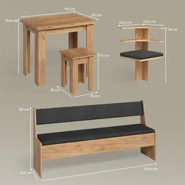 livinity® Eckbankgruppe, Tiberio Goldkraft Eiche 210 x 210 cm mit Tisch