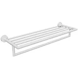 Brillantbad WHITE Handtuchablage Messing Weiß 550x120x265 mm für Bad & Küche >> zum Bohren
