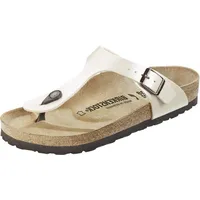 Birkenstock Classic Gizeh Birko-Flor Damen Zehentrenner, Elfenbein (Graceful Pearl White/Antique Lace), 43 EU - 43 EU