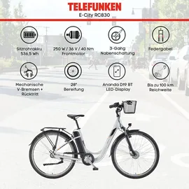 Telefunken Multitalent RC830 2022 28 Zoll RH 48 cm Damen weiß