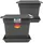 2friends 2er Set Blumentopf mit Untersetzer 40 x 33 cm Schwarz