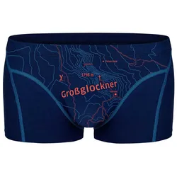 EIN SCHÖNER FLECK ERDE Herren Boxershorts - Shorts, Print, Bio-Baumwolle Großglockner (Blau) M