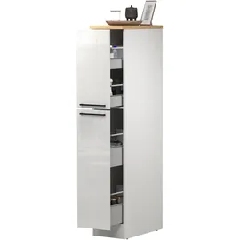 kochstation Apothekerschrank KS-Sole 30 x 60 x 165 cm Weiß