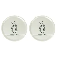 Saturnia Pizzateller Ø31cm aus Porzellan mit lustigem Koch-Motiv, 2er 4er oder 6er Set